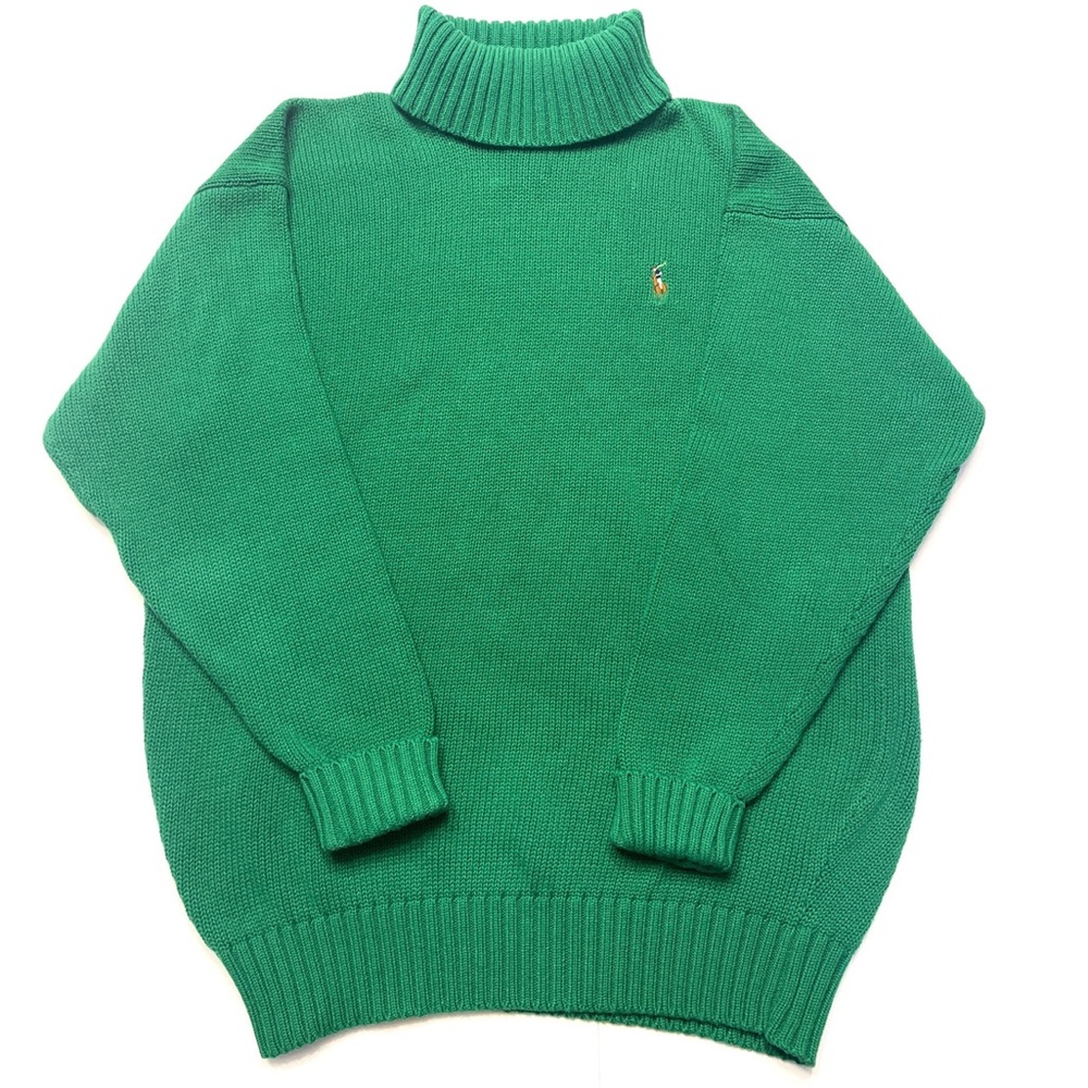 Polo Turtleneck Sweater, Size Small, Women’s, Ladies, Mens, Green Rich Color